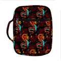 Red Dragon Lotus Pattern Print Front Pocket Bible Bag
