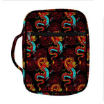 Red Dragon Lotus Pattern Print Front Pocket Bible Bag