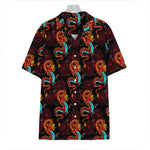 Red Dragon Lotus Pattern Print Hawaiian Shirt