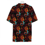 Red Dragon Lotus Pattern Print Hawaiian Shirt