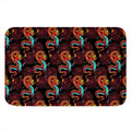 Red Dragon Lotus Pattern Print Indoor Door Mat