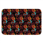 Red Dragon Lotus Pattern Print Indoor Door Mat
