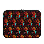 Red Dragon Lotus Pattern Print Laptop Sleeve
