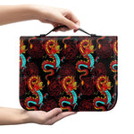 Red Dragon Lotus Pattern Print Leather Bible Cover