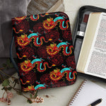 Red Dragon Lotus Pattern Print Leather Bible Cover