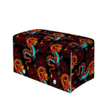 Red Dragon Lotus Pattern Print Leather Tissue Box Cover