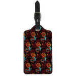 Red Dragon Lotus Pattern Print Luggage Tag
