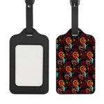 Red Dragon Lotus Pattern Print Luggage Tag