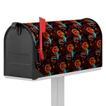 Red Dragon Lotus Pattern Print Mailbox Cover