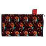 Red Dragon Lotus Pattern Print Mailbox Cover