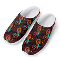 Red Dragon Lotus Pattern Print Mesh Casual Shoes