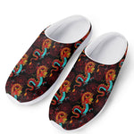 Red Dragon Lotus Pattern Print Mesh Casual Shoes