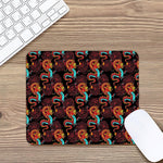 Red Dragon Lotus Pattern Print Mouse Pad