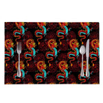 Red Dragon Lotus Pattern Print Placemat
