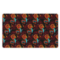 Red Dragon Lotus Pattern Print Polyester Doormat