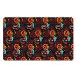 Red Dragon Lotus Pattern Print Polyester Doormat
