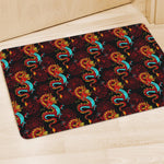 Red Dragon Lotus Pattern Print Polyester Doormat