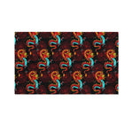 Red Dragon Lotus Pattern Print Polyester Flag