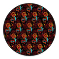 Red Dragon Lotus Pattern Print Round Floor Mat