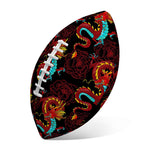 Red Dragon Lotus Pattern Print Rugby Ball