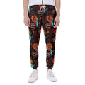 Red Dragon Lotus Pattern Print Joggers