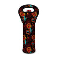 Red Dragon Lotus Pattern Print Single Neoprene Wine Tote
