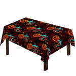 Red Dragon Lotus Pattern Print Tablecloth