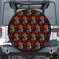 Red Dragon Lotus Pattern Print Tire Cover