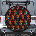 Red Dragon Lotus Pattern Print Tire Cover With Camera Hole
