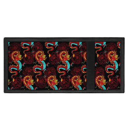 Red Dragon Lotus Pattern Print Trifold Wallet