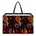 Red Dragon Lotus Pattern Print Utility Tote Bag