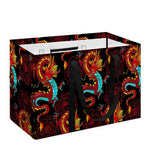 Red Dragon Lotus Pattern Print Utility Tote Bag