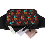 Red Dragon Lotus Pattern Print Waist Bag