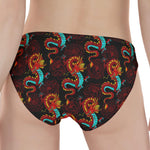 Red Dragon Lotus Pattern Print Women's Panties