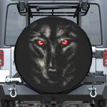 Red Eye Wolf Print Tire Cover