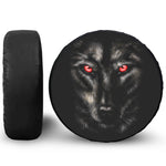 Red Eye Wolf Print Tire Cover