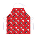 Red French Bulldog Pattern Print Adjustable Apron