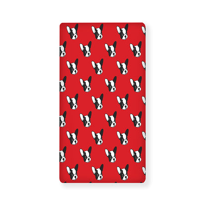 Red French Bulldog Pattern Print Baby Crib Sheet