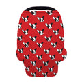 Red French Bulldog Pattern Print Baby Seat Cover