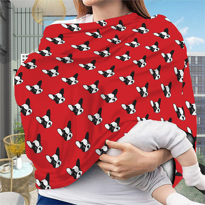 Red French Bulldog Pattern Print Baby Seat Cover