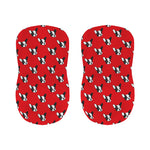 Red French Bulldog Pattern Print Bar Stool Covers
