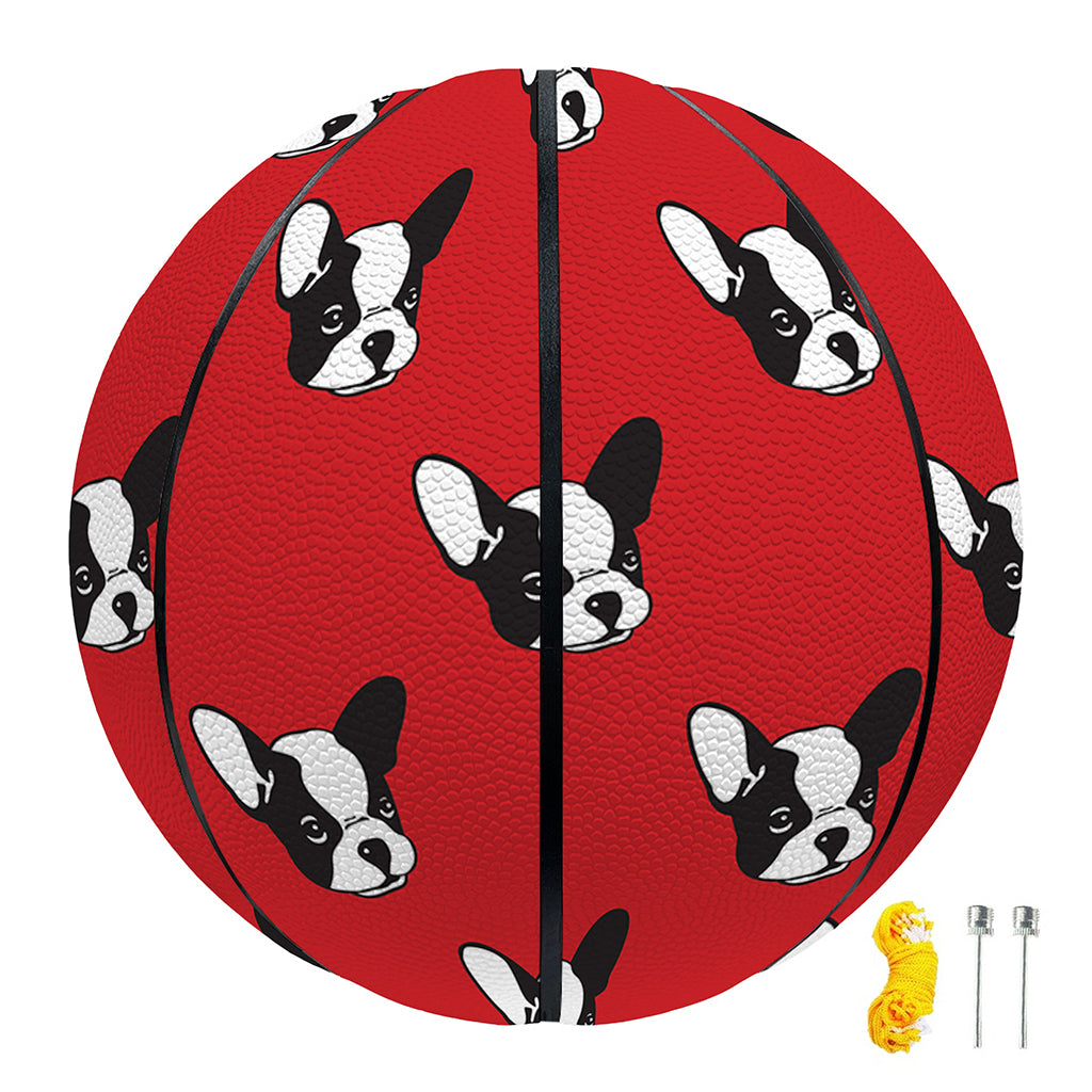 Red French Bulldog Pattern Print Basketball