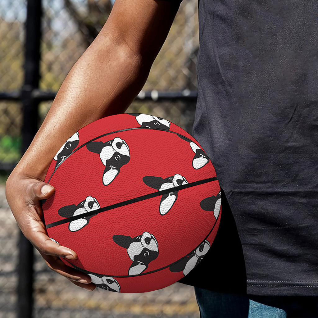 Red French Bulldog Pattern Print Basketball