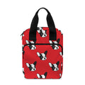 Red French Bulldog Pattern Print Bible Tote Bag