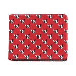 Red French Bulldog Pattern Print Bifold Wallet