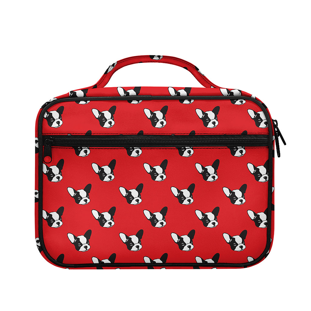 Red French Bulldog Pattern Print Briefcase Bible Bag