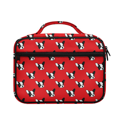 Red French Bulldog Pattern Print Briefcase Bible Bag