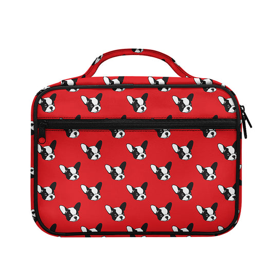 Red French Bulldog Pattern Print Briefcase Bible Bag