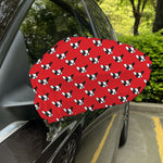 Red French Bulldog Pattern Print Car Side Mirror Covers