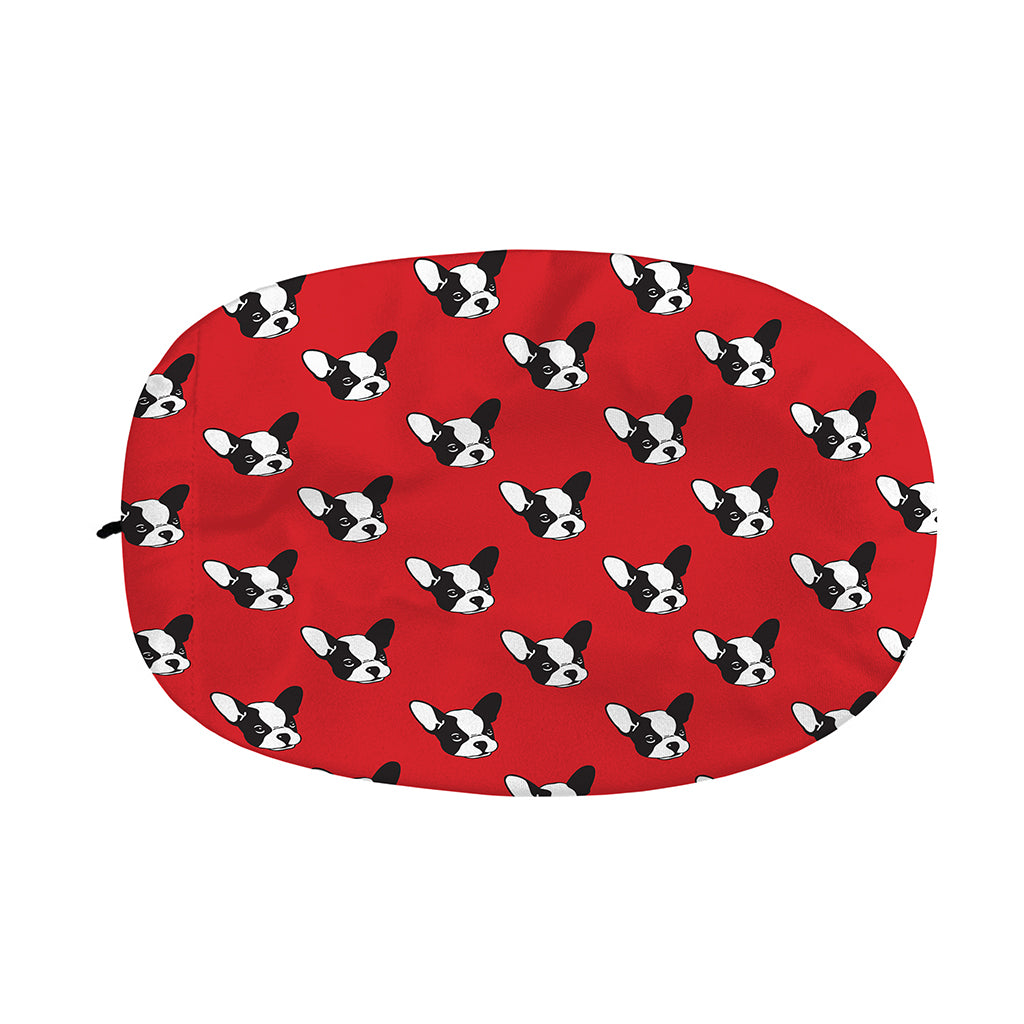 Red French Bulldog Pattern Print Car Side Mirror Covers